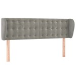 vidaXL Tăblie de pat cu aripioare gri deschis 147x23x78/88 cm catifea