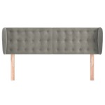vidaXL Tăblie de pat cu aripioare gri deschis 147x23x78/88 cm catifea