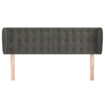 vidaXL Tăblie de pat cu aripioare gri închis 147x23x78/88 cm catifea vidaXL Tăblie de pat cu aripioare gri închis 147x23x78/88 cm catifea