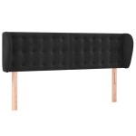 vidaXL Tăblie de pat cu aripioare negru 147x23x78/88 cm catifea