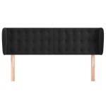 vidaXL Tăblie de pat cu aripioare negru 147x23x78/88 cm catifea