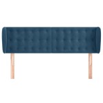 vidaXL Tăblie pat cu aripioare albastru închis 147x23x78/88 cm catifea