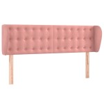 vidaXL Tăblie de pat cu aripioare roz 147x23x78/88 cm catifea
