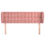 vidaXL Tăblie de pat cu aripioare roz 147x23x78/88 cm catifea