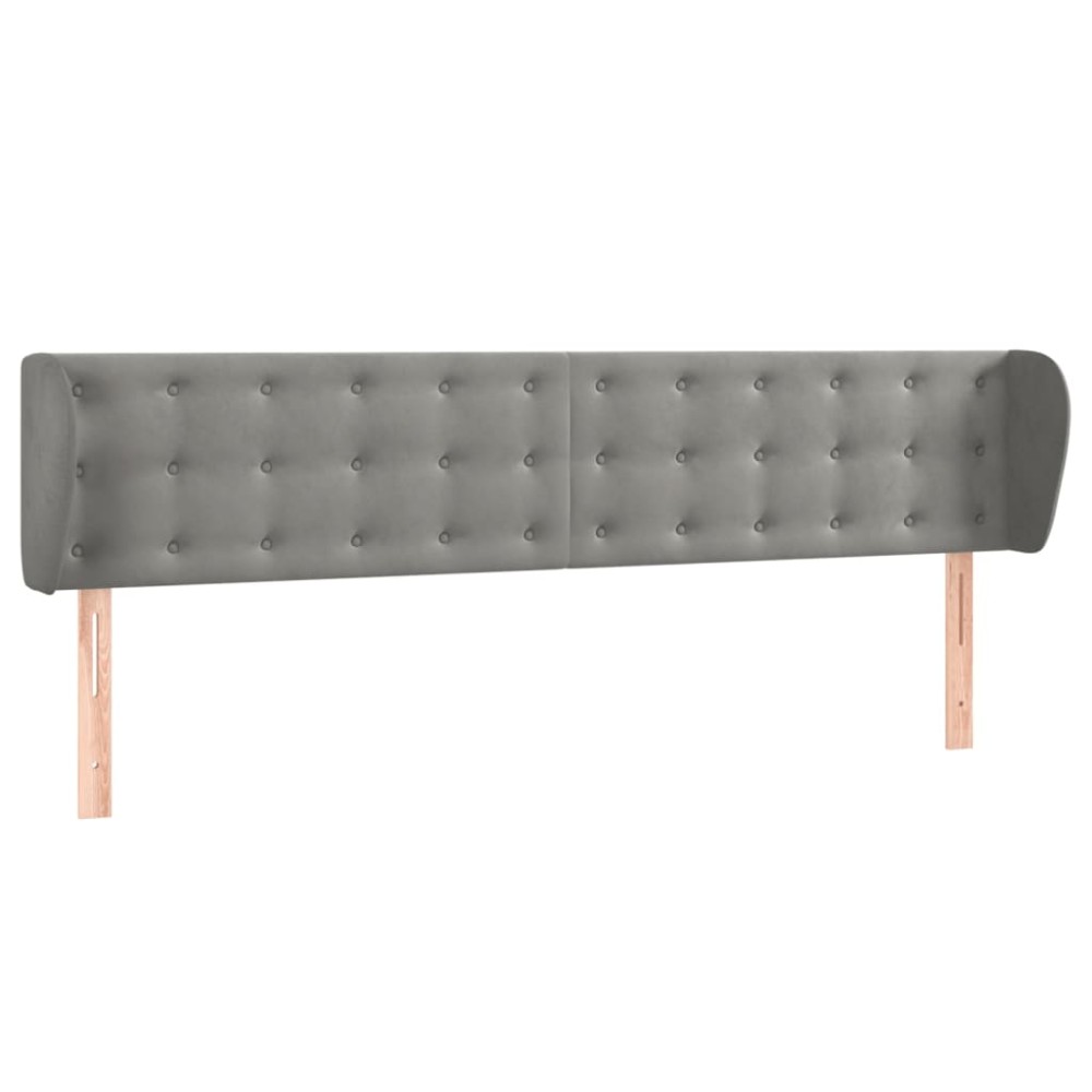 vidaXL Tăblie de pat cu aripioare gri deschis 163x23x78/88 cm catifea