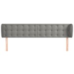 vidaXL Tăblie de pat cu aripioare gri deschis 163x23x78/88 cm catifea vidaXL Tăblie de pat cu aripioare gri deschis 163x23x78/88 cm catifea