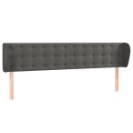 vidaXL Tăblie de pat cu aripioare gri închis 163x23x78/88 cm catifea vidaXL Tăblie de pat cu aripioare gri închis 163x23x78/88 cm catifea