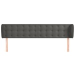 vidaXL Tăblie de pat cu aripioare gri închis 163x23x78/88 cm catifea vidaXL Tăblie de pat cu aripioare gri închis 163x23x78/88 cm catifea