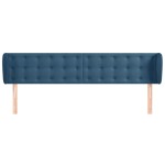 vidaXL Tăblie pat cu aripioare albastru închis 163x23x78/88 cm catifea
