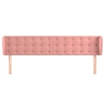 vidaXL Tăblie de pat cu aripioare roz 163x23x78/88 cm catifea