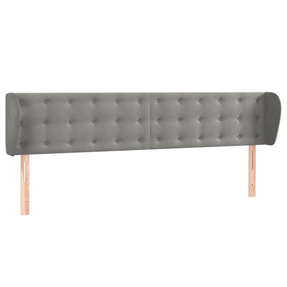 vidaXL Tăblie de pat cu aripioare gri deschis 183x23x78/88 cm catifea