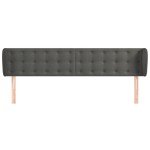 vidaXL Tăblie de pat cu aripioare gri închis 183x23x78/88 cm catifea