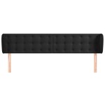 vidaXL Tăblie de pat cu aripioare negru 183x23x78/88 cm catifea