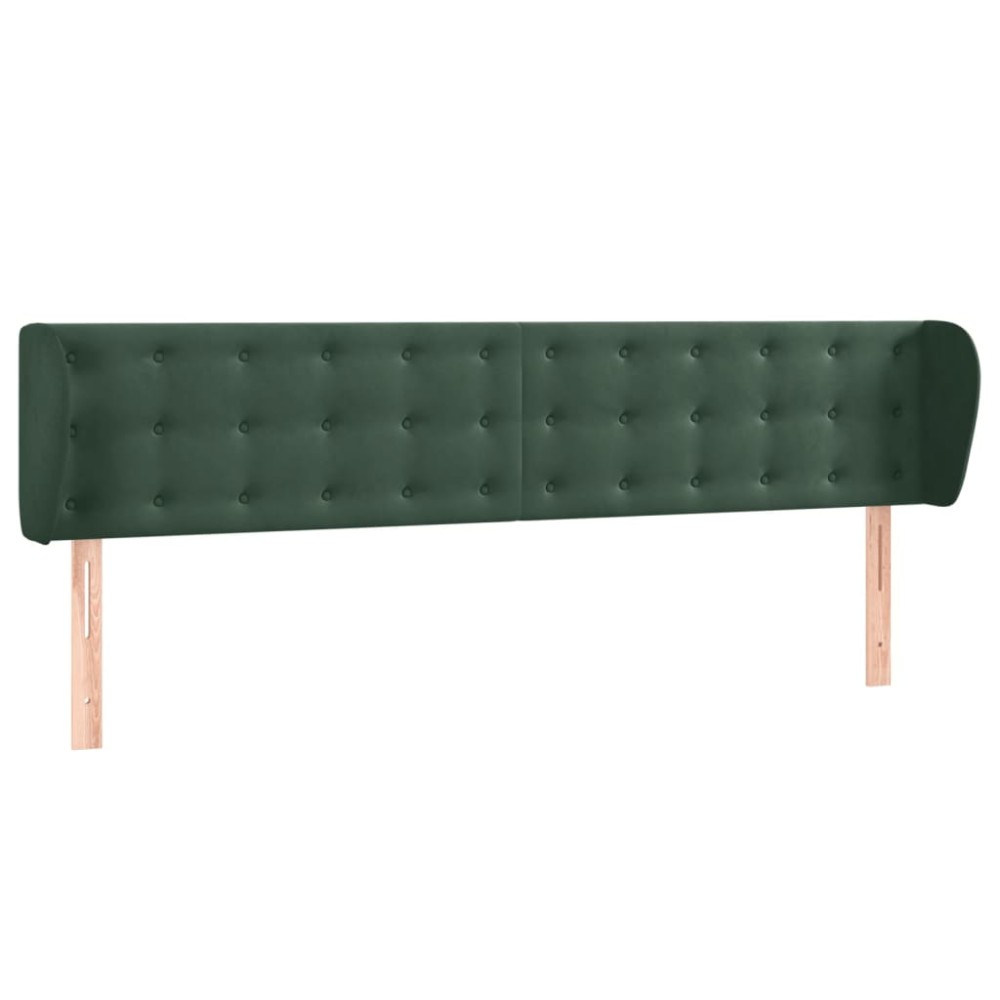 vidaXL Tăblie de pat cu aripioare verde închis 183x23x78/88 cm catifea