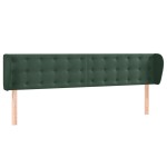 vidaXL Tăblie de pat cu aripioare verde închis 183x23x78/88 cm catifea