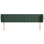 vidaXL Tăblie de pat cu aripioare verde închis 183x23x78/88 cm catifea