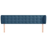 vidaXL Tăblie pat cu aripioare albastru închis 183x23x78/88 cm catifea