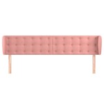 vidaXL Tăblie de pat cu aripioare roz 183x23x78/88 cm catifea