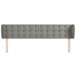 vidaXL Tăblie de pat cu aripioare gri deschis 203x23x78/88 cm catifea vidaXL Tăblie de pat cu aripioare gri deschis 203x23x78/88 cm catifea