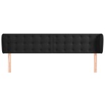 vidaXL Tăblie de pat cu aripioare negru 203x23x78/88 cm catifea