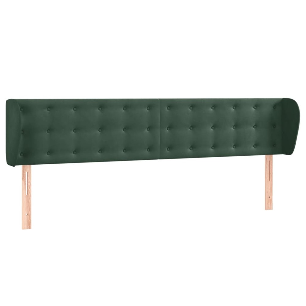 vidaXL Tăblie de pat cu aripioare verde închis 203x23x78/88 cm catifea