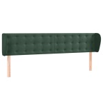 vidaXL Tăblie de pat cu aripioare verde închis 203x23x78/88 cm catifea