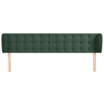 vidaXL Tăblie de pat cu aripioare verde închis 203x23x78/88 cm catifea