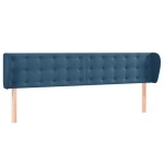 vidaXL Tăblie pat cu aripioare albastru închis 203x23x78/88 cm catifea