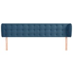 vidaXL Tăblie pat cu aripioare albastru închis 203x23x78/88 cm catifea