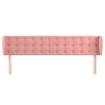 vidaXL Tăblie de pat cu aripioare roz 203x23x78/88 cm catifea vidaXL Tăblie de pat cu aripioare roz 203x23x78/88 cm catifea