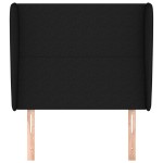 vidaXL Tăblie de pat cu aripioare, negru, 83x23x118/128 cm, textil