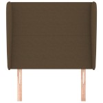 vidaXL Tăblie de pat cu aripioare maro închis 83x23x118/128 cm textil