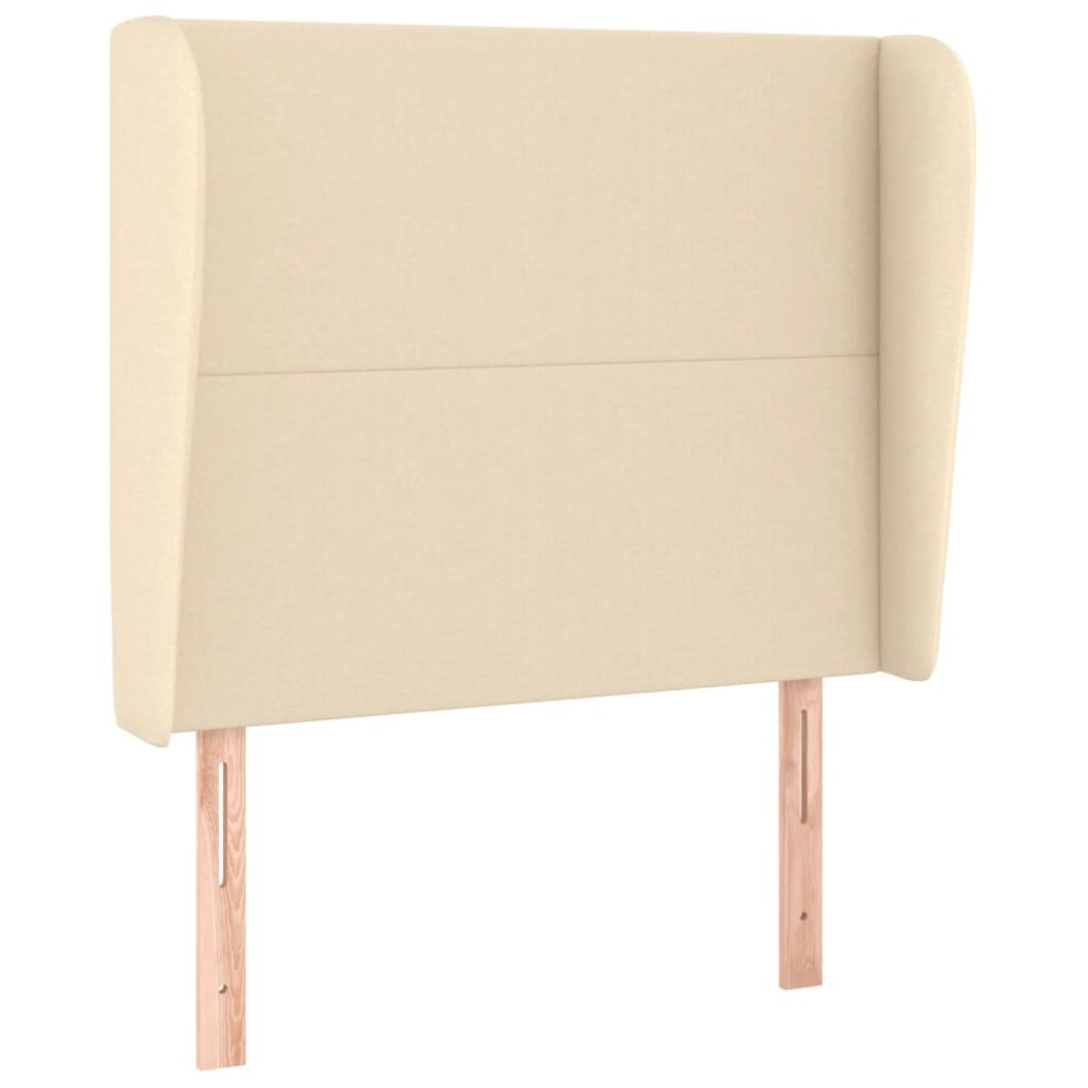 vidaXL Tăblie de pat cu aripioare, crem, 83x23x118/128 cm, textil