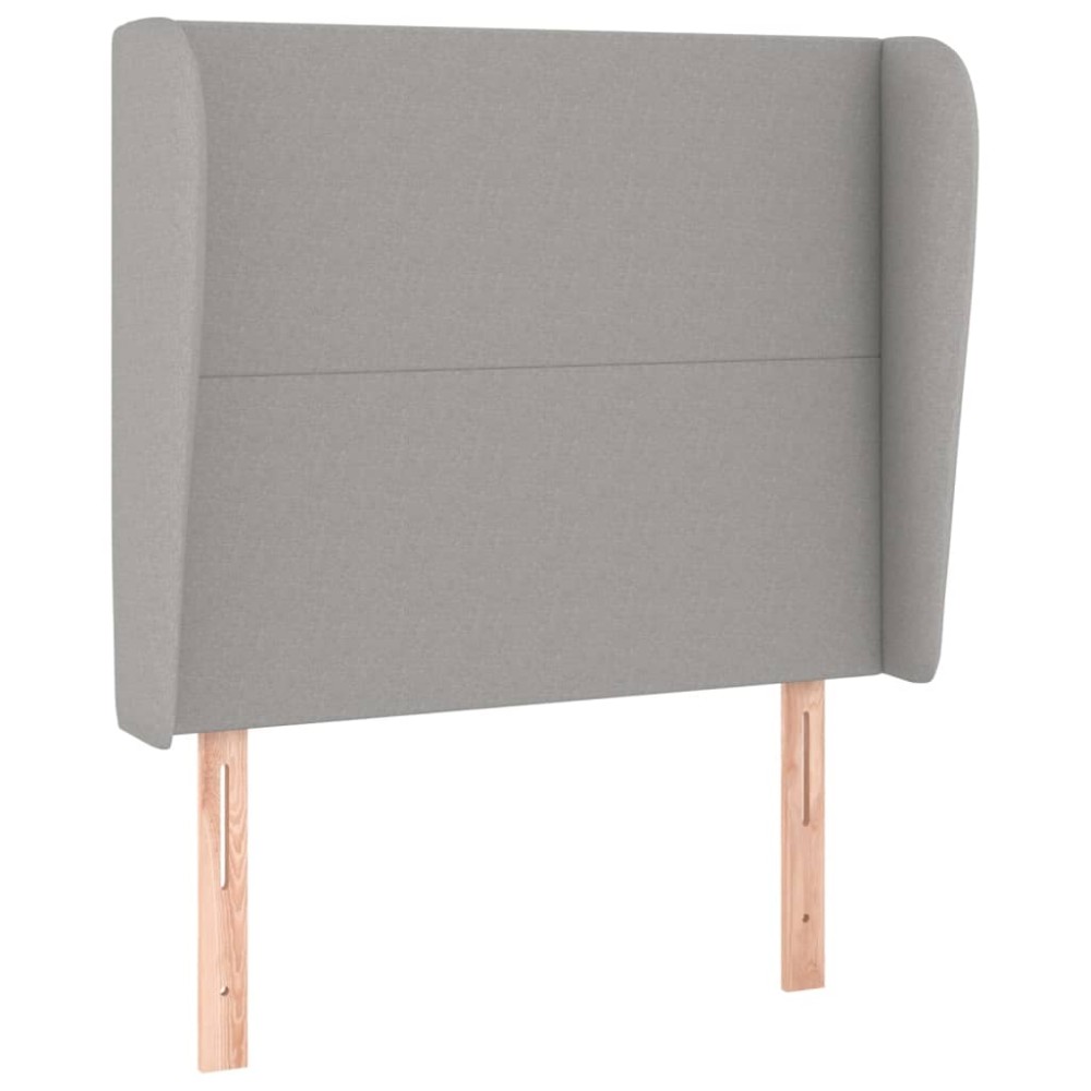 vidaXL Tăblie de pat cu aripioare gri deschis 93x23x118/128 cm textil