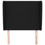 vidaXL Tăblie de pat cu aripioare, negru, 93x23x118/128 cm, textil