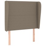 vidaXL Tăblie de pat cu aripioare gri taupe 93x23x118/128 cm textil