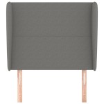 vidaXL Tăblie de pat cu aripioare gri închis 103x23x118/128 cm textil