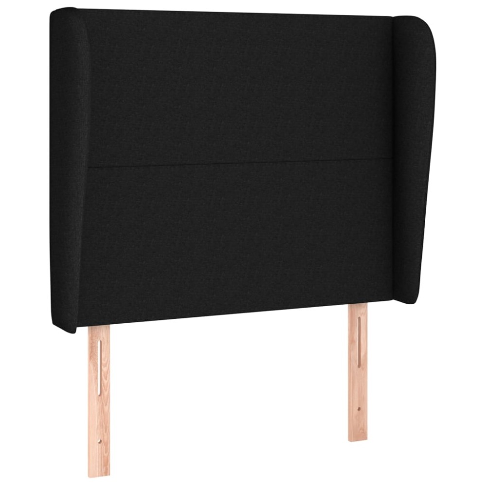 vidaXL Tăblie de pat cu aripioare, negru, 103x23x118/128 cm, textil
