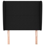 vidaXL Tăblie de pat cu aripioare, negru, 103x23x118/128 cm, textil