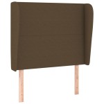 vidaXL Tăblie de pat cu aripioare maro închis 103x23x118/128 cm textil