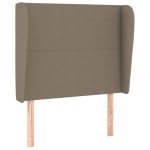 vidaXL Tăblie de pat cu aripioare gri taupe 103x23x118/128 cm textil