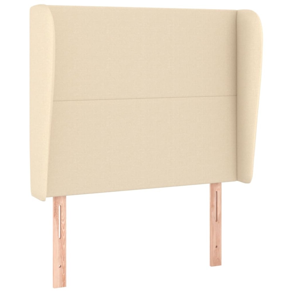 vidaXL Tăblie de pat cu aripioare, crem, 103x23x118/128 cm, textil