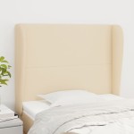 vidaXL Tăblie de pat cu aripioare, crem, 103x23x118/128 cm, textil