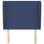 vidaXL Tăblie de pat cu aripioare, albastru, 103x23x118/128 cm, textil