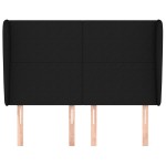vidaXL Tăblie de pat cu aripioare, negru, 147x23x118/128 cm, textil