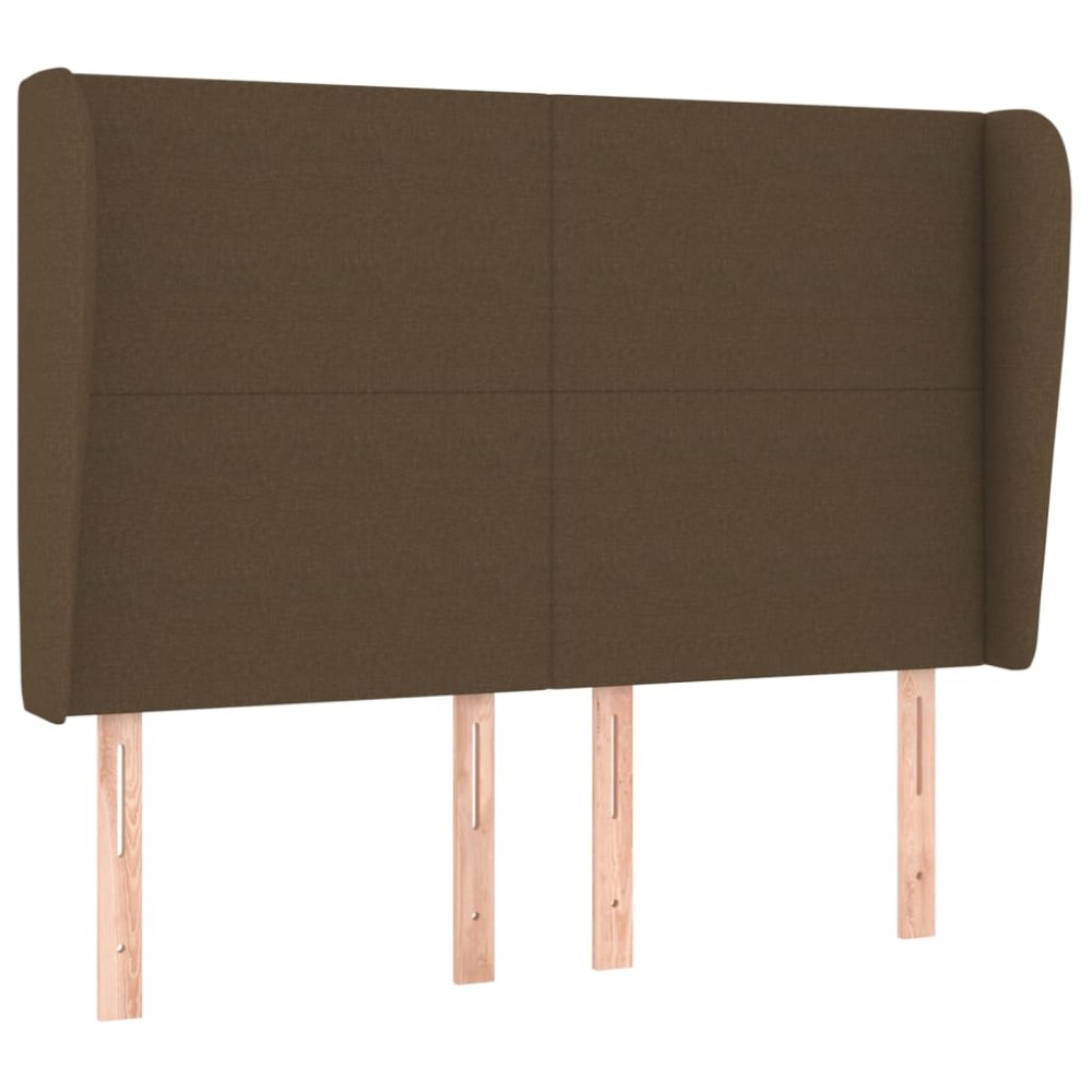 vidaXL Tăblie de pat cu aripioare maro închis 147x23x118/128 cm textil