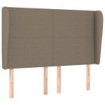 vidaXL Tăblie de pat cu aripioare gri taupe 147x23x118/128 cm textil