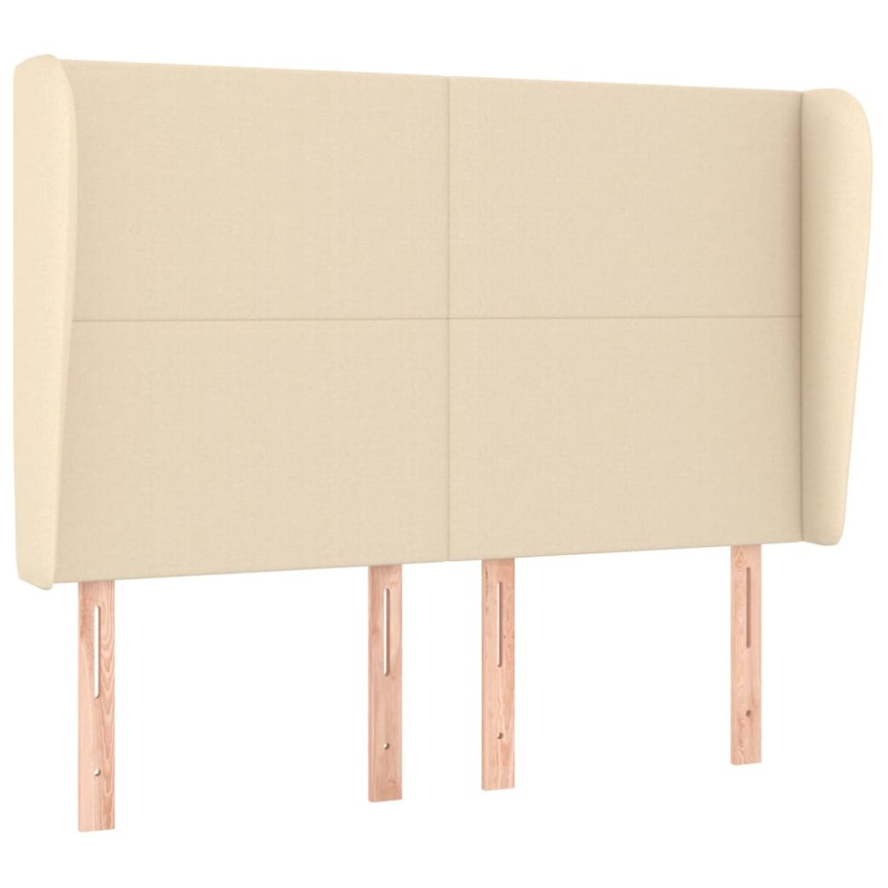 vidaXL Tăblie de pat cu aripioare, crem, 147x23x118/128 cm, textil