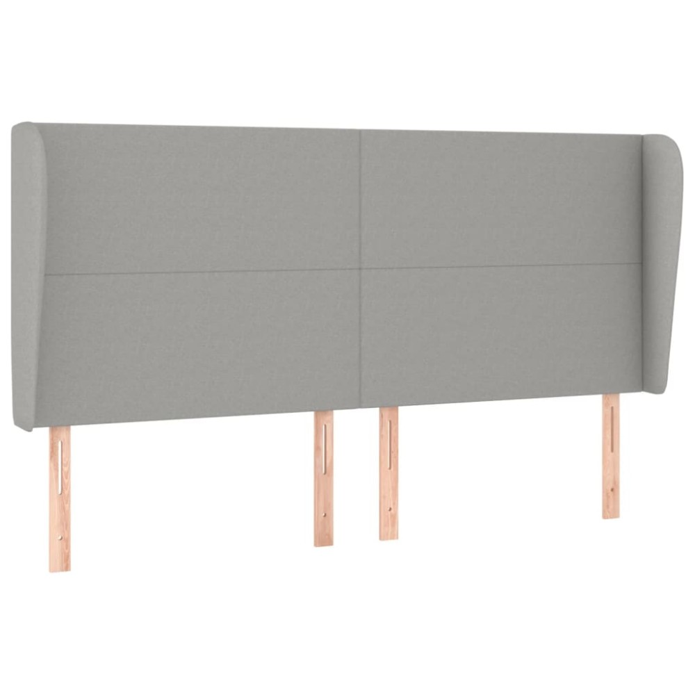 vidaXL Tăblie de pat cu aripioare gri deschis 163x23x118/128 cm textil