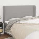 vidaXL Tăblie de pat cu aripioare gri deschis 163x23x118/128 cm textil vidaXL Tăblie de pat cu aripioare gri deschis 163x23x118/128 cm textil